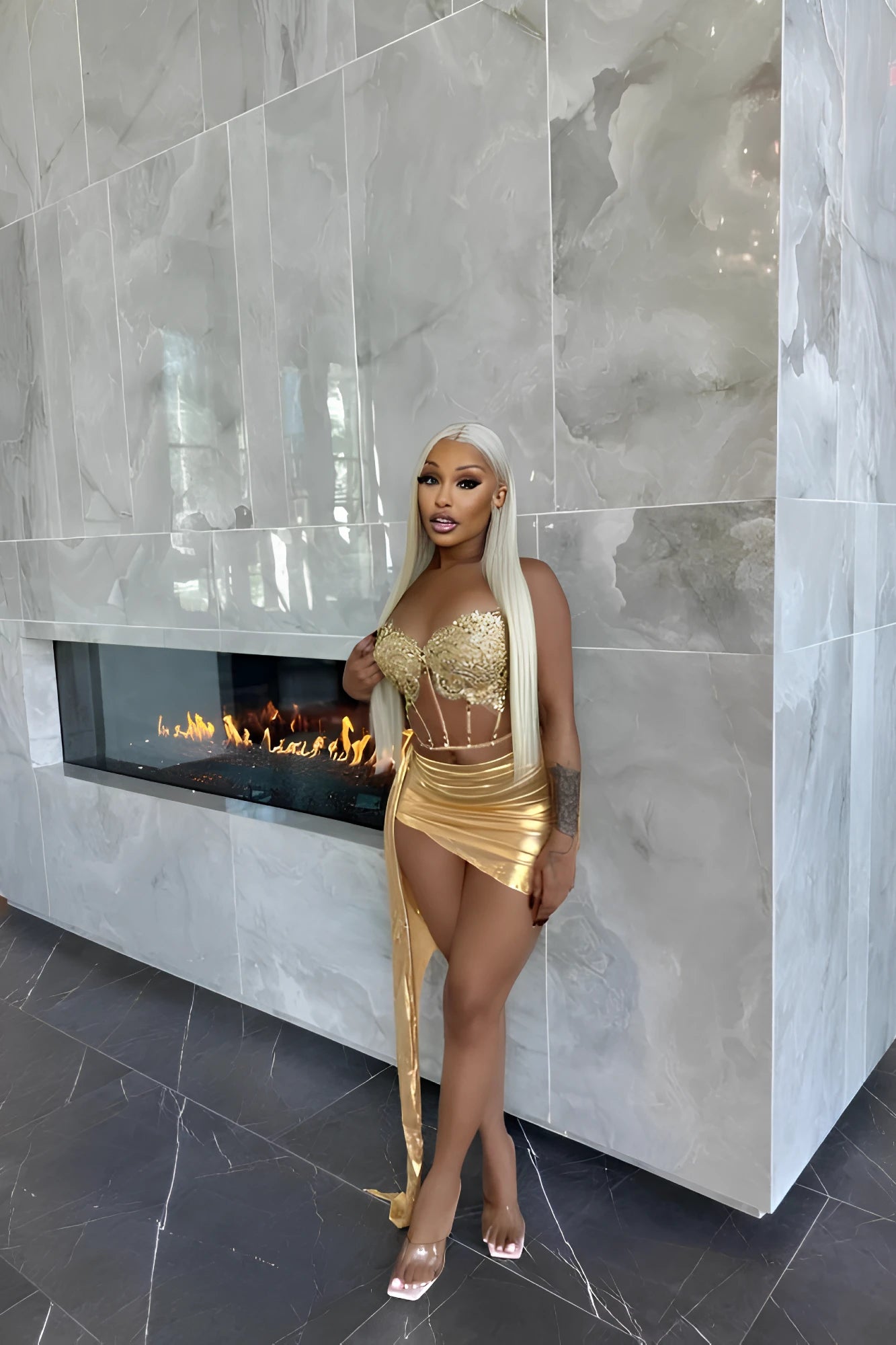 Gold Embellished Dress